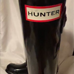 Hunter Original Tall Gloss Black Adjustable Size 9 Women’s Boots